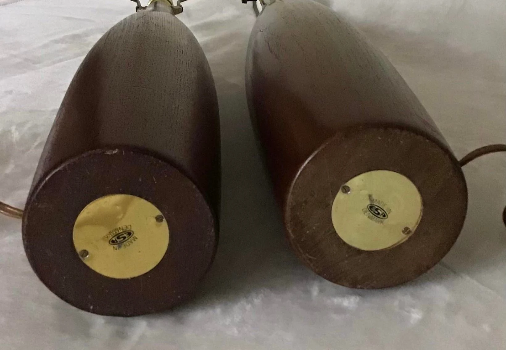 Vintage 1960's Danish Modern Tall Turned Teak Lamps By Esa - A Pair 10 Vintage 1960's Danish Modern Tall Turned Teak Lamps By Esa - A Pair - Image 10