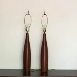 Vintage 1960's Danish Modern Tall Turned Teak Lamps By Esa - A Pair 15 Vintage 1960's Danish Modern Tall Turned Teak Lamps By Esa - A Pair -chairish shop vintage 1960s danish modern tall turned teak lamps by esa a pair 5967