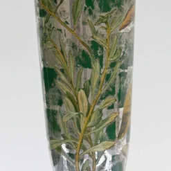 Vintage 1960's Decalcomania Silver Leaf And Botanical Vines Lamp -chairish shop vintage 1960s decalcomania silver leaf and botanical vines lamp 1373