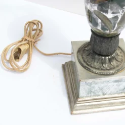 Vintage 1960's Decalcomania Silver Leaf And Botanical Vines Lamp -chairish shop vintage 1960s decalcomania silver leaf and botanical vines lamp 4048 scaled