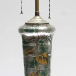 Vintage 1960's Decalcomania Silver Leaf And Botanical Vines Lamp -chairish shop vintage 1960s decalcomania silver leaf and botanical vines lamp 7266 scaled