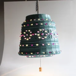 Vintage 1960's Lawnware Jeweled Molded Hanging Pendant Light -chairish shop vintage 1960s lawnware jeweled molded hanging pendant light 0595 scaled