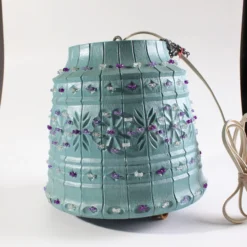 Vintage 1960's Lawnware Jeweled Molded Hanging Pendant Light -chairish shop vintage 1960s lawnware jeweled molded hanging pendant light 4704 scaled