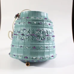 Vintage 1960's Lawnware Jeweled Molded Hanging Pendant Light -chairish shop vintage 1960s lawnware jeweled molded hanging pendant light 6407 scaled