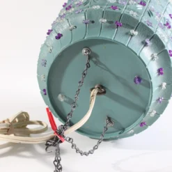 Vintage 1960's Lawnware Jeweled Molded Hanging Pendant Light -chairish shop vintage 1960s lawnware jeweled molded hanging pendant light 9438 scaled