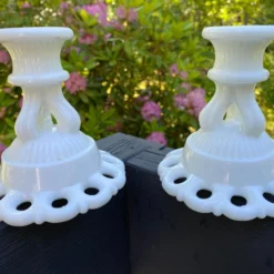 Vintage 1960's Mid-Century Modern Doric Lace Westmoreland Milk Glass Candlesticks - A Pair 17 Vintage 1960's Mid-Century Modern Doric Lace Westmoreland Milk Glass Candlesticks - A Pair -chairish shop vintage 1960s mid century modern doric lace westmoreland milk glass candlesticks a pair 0842 scaled