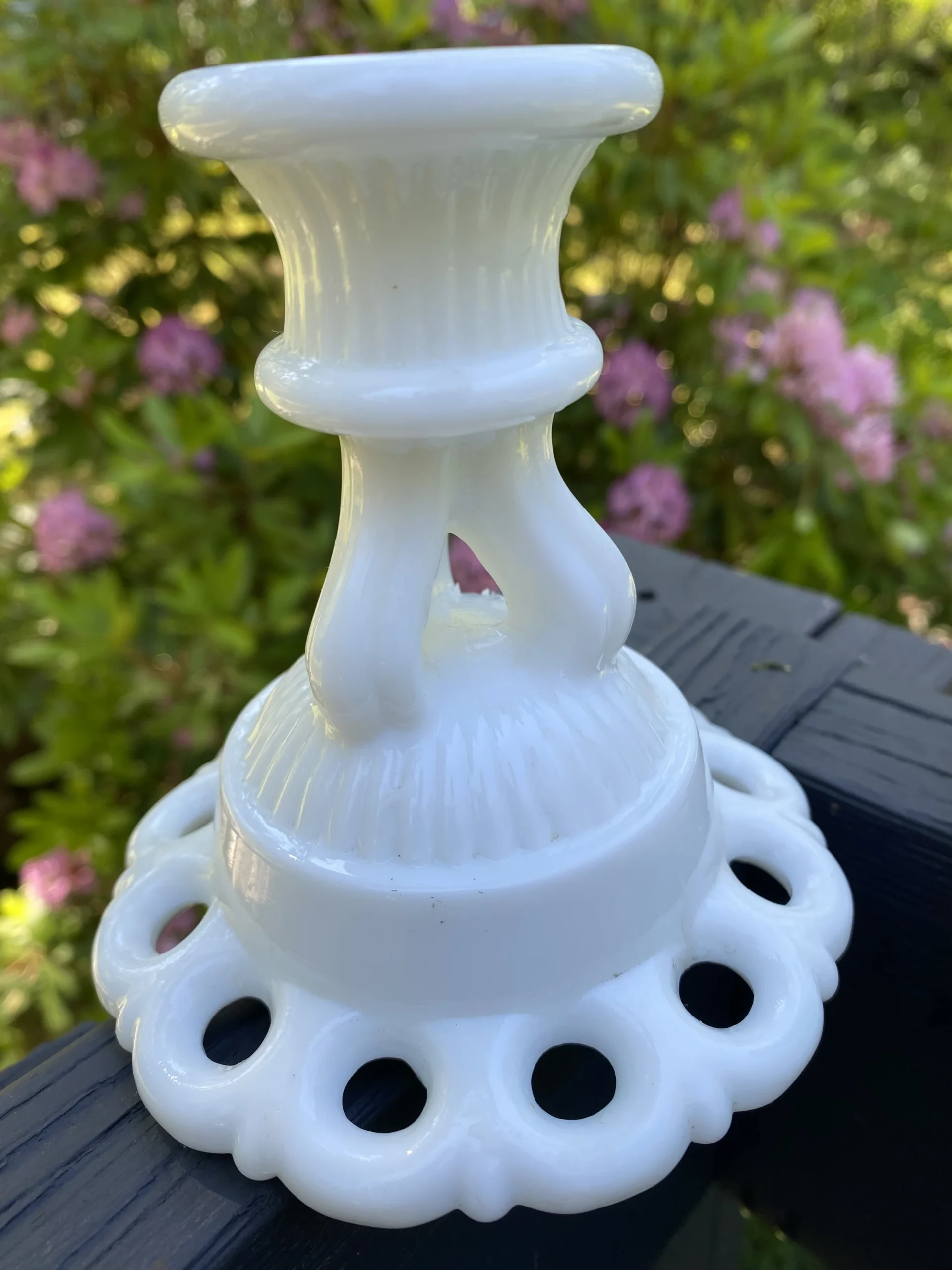 Vintage 1960's Mid-Century Modern Doric Lace Westmoreland Milk Glass Candlesticks - A Pair 8 Vintage 1960's Mid-Century Modern Doric Lace Westmoreland Milk Glass Candlesticks - A Pair - Image 8
