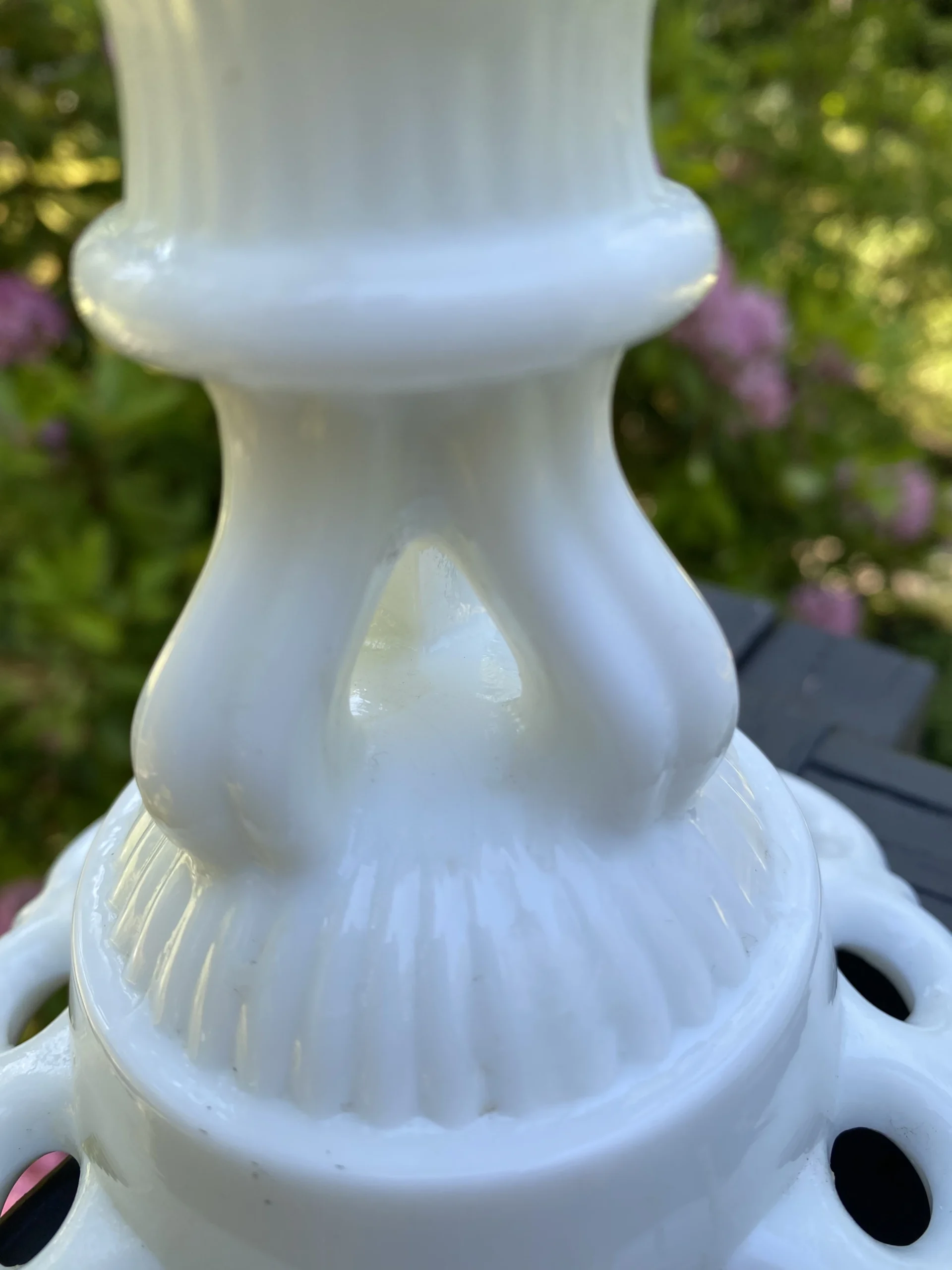 Vintage 1960's Mid-Century Modern Doric Lace Westmoreland Milk Glass Candlesticks - A Pair 4 Vintage 1960's Mid-Century Modern Doric Lace Westmoreland Milk Glass Candlesticks - A Pair - Image 4