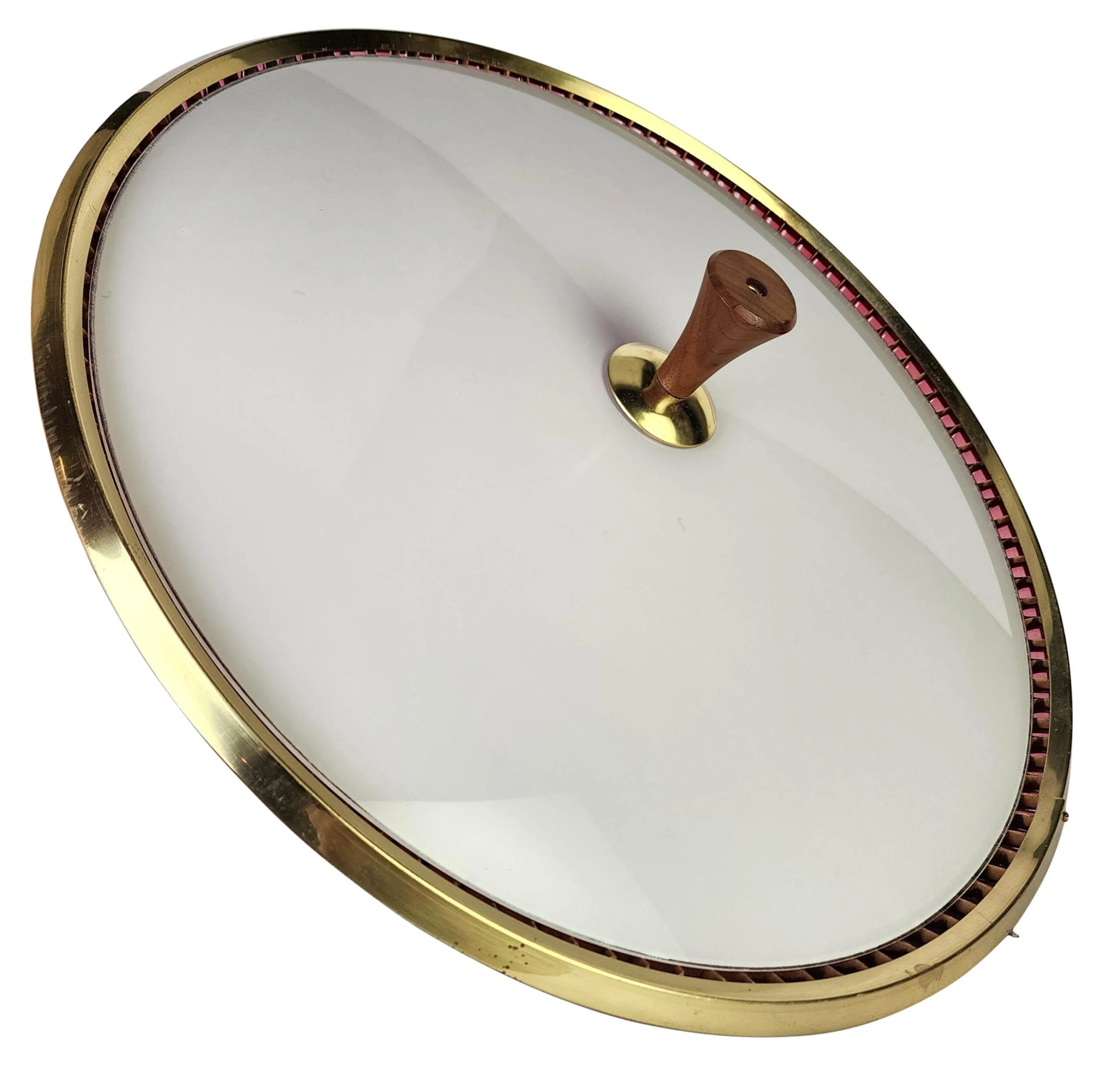 Vintage 1960's Mid-Century Modern Moe Retractable Light Fixture In Cranberry And Pink Honeycomb 5 Vintage 1960's Mid-Century Modern Moe Retractable Light Fixture In Cranberry And Pink Honeycomb - Image 5