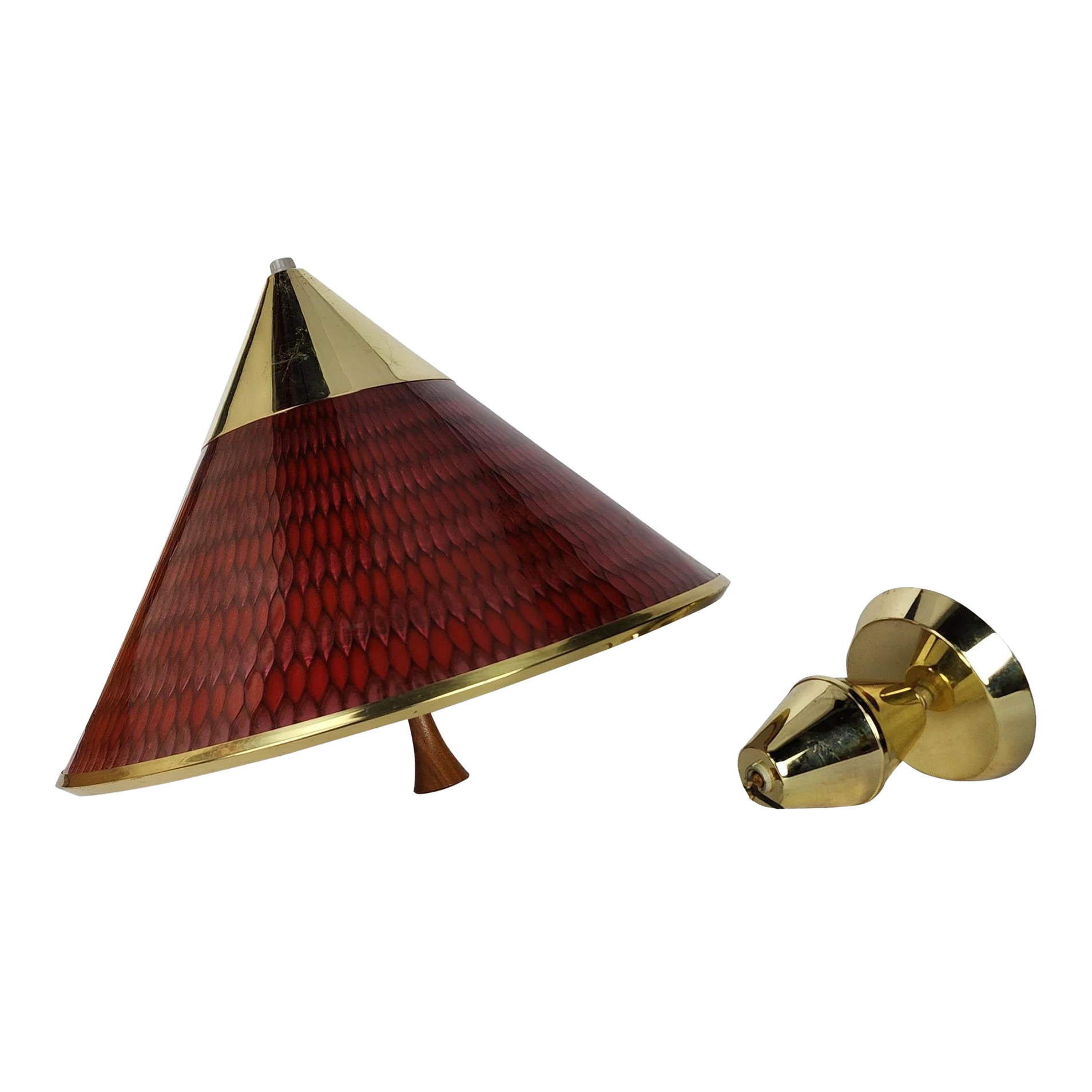 Vintage 1960's Mid-Century Modern Moe Retractable Light Fixture In Cranberry And Pink Honeycomb 1 Vintage 1960's Mid-Century Modern Moe Retractable Light Fixture In Cranberry And Pink Honeycomb