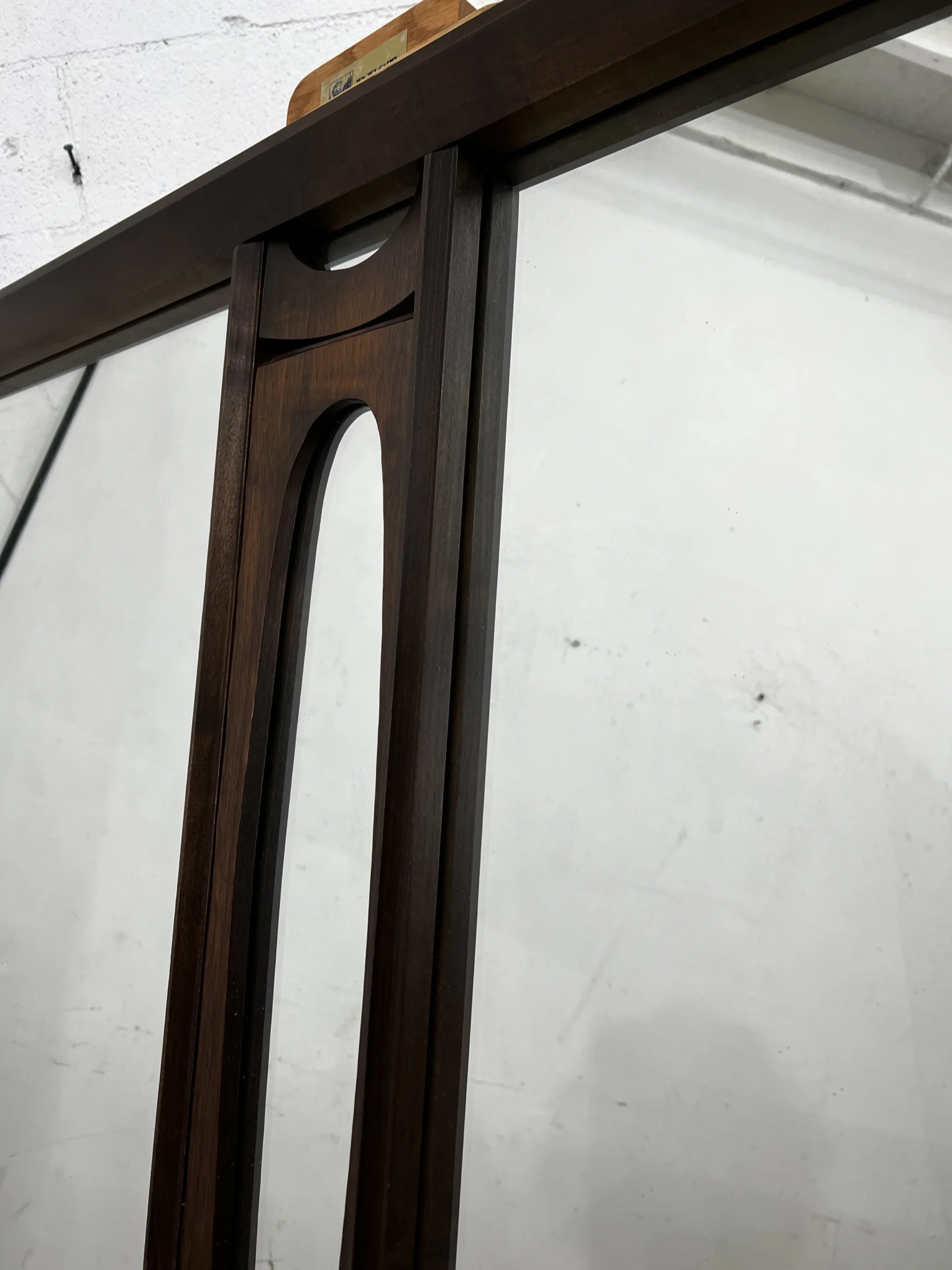 Vintage 1970’s Brutalist Extra Large Solid Walnut Mirror By Tobago 8 Vintage 1970’s Brutalist Extra Large Solid Walnut Mirror By Tobago - Image 8