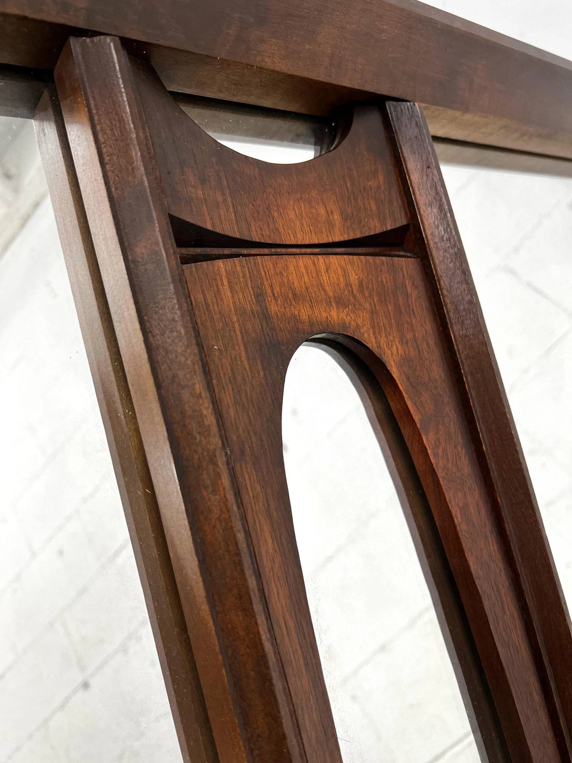 Vintage 1970’s Brutalist Extra Large Solid Walnut Mirror By Tobago 6 Vintage 1970’s Brutalist Extra Large Solid Walnut Mirror By Tobago - Image 6