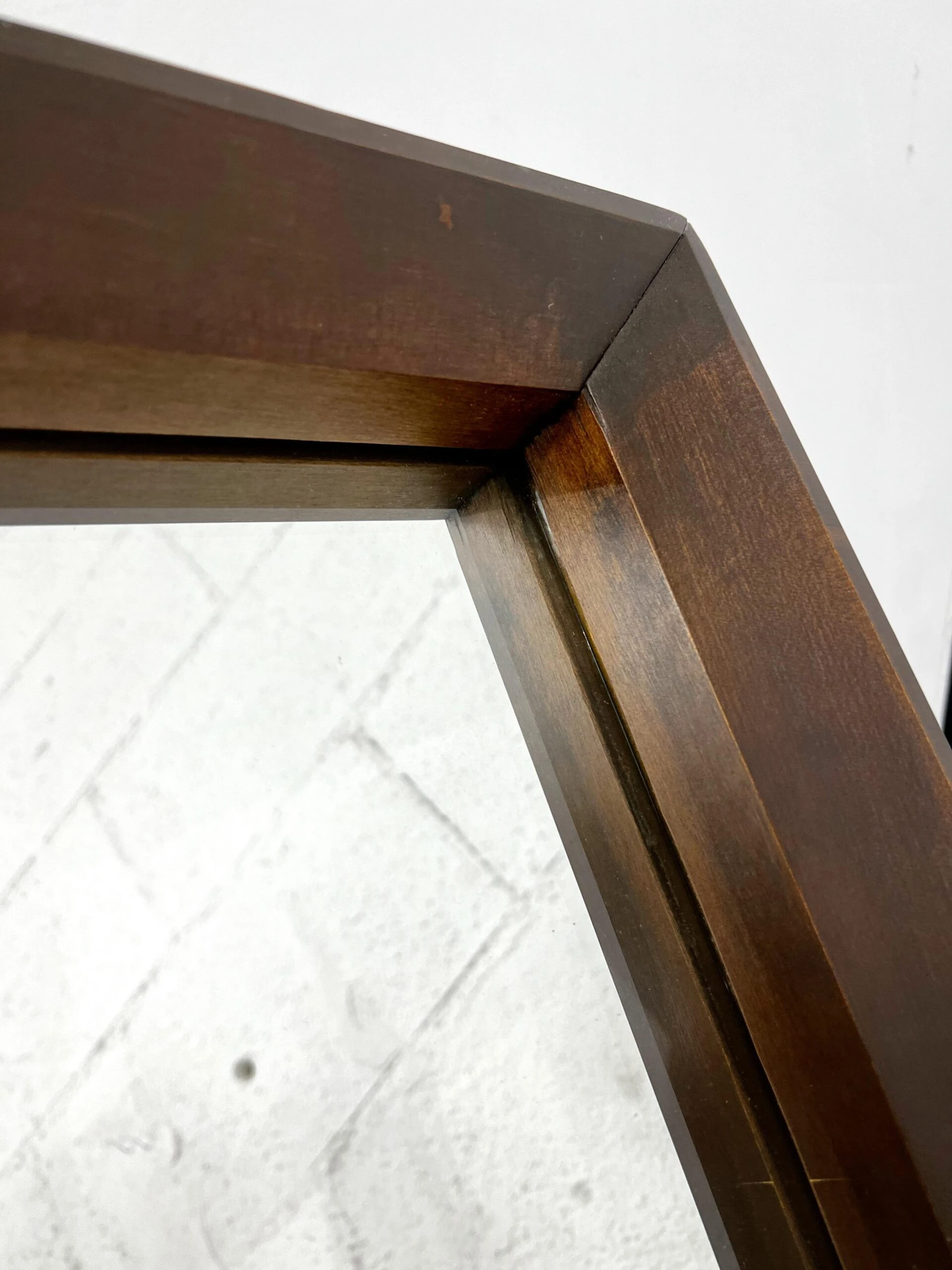 Vintage 1970’s Brutalist Extra Large Solid Walnut Mirror By Tobago 5 Vintage 1970’s Brutalist Extra Large Solid Walnut Mirror By Tobago - Image 5