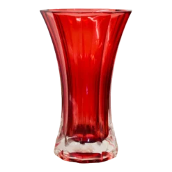 Vintage 1970’s Cranberry Fluted Glass Vase