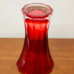 Vintage 1970’s Cranberry Fluted Glass Vase -chairish shop vintage 1970s cranberry fluted glass vase 4555 scaled