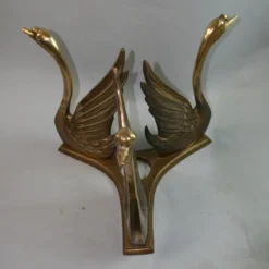 Vintage 1970's Hollywood Regency Glass Top Coffee Table With Solid Brass Swan Base -chairish shop vintage 1970s hollywood regency glass top coffee table with solid brass swan base 7711