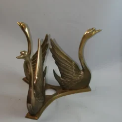 Vintage 1970's Hollywood Regency Glass Top Coffee Table With Solid Brass Swan Base -chairish shop vintage 1970s hollywood regency glass top coffee table with solid brass swan base 8422