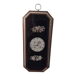 Vintage 1970's Italian French Provincial Floral Style Ceramic Chiming Clock