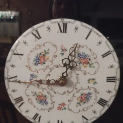 Vintage 1970's Italian French Provincial Floral Style Ceramic Chiming Clock -chairish shop vintage 1970s italian french provincial floral style ceramic chiming clock 9526 scaled