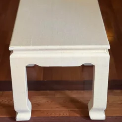 Vintage 1970’s Karl Springer Canvas Wrapped Side Table -chairish shop vintage 1970s karl springer canvas wrapped side table 1239 scaled