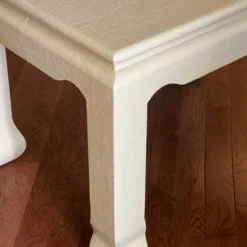 Vintage 1970’s Karl Springer Canvas Wrapped Side Table -chairish shop vintage 1970s karl springer canvas wrapped side table 1885 scaled