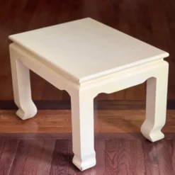 Vintage 1970’s Karl Springer Canvas Wrapped Side Table -chairish shop vintage 1970s karl springer canvas wrapped side table 8138 scaled