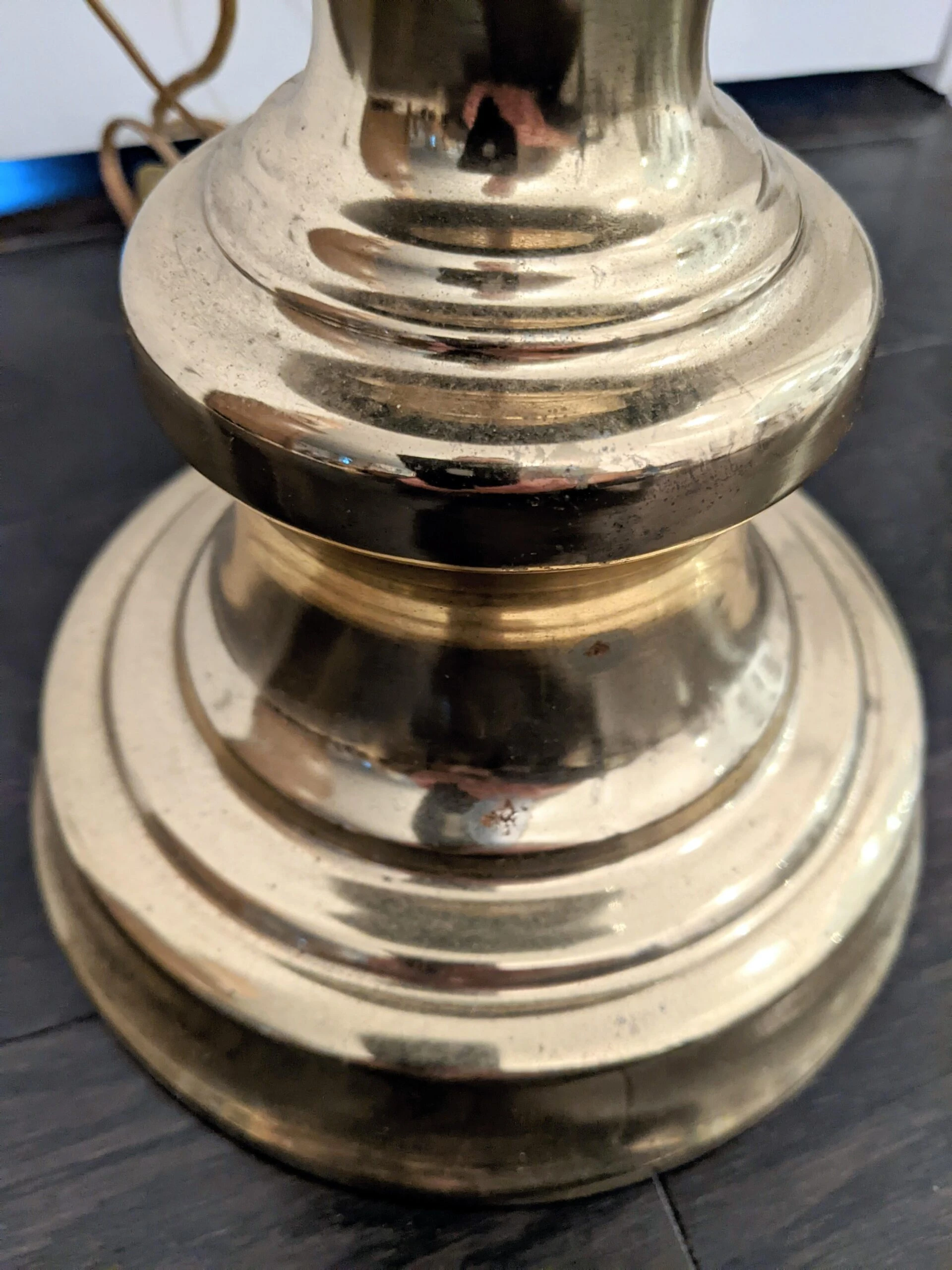 Vintage 1980's Brass And Emerald Green Table Lamps - A Pair 5 Vintage 1980's Brass And Emerald Green Table Lamps - A Pair - Image 5