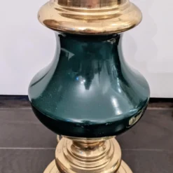 Vintage 1980's Brass And Emerald Green Table Lamps - A Pair 9 Vintage 1980's Brass And Emerald Green Table Lamps - A Pair -chairish shop vintage 1980s brass and emerald green table lamps a pair 2217 scaled