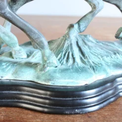 Vintage 1980's Bronze Galloping Horses Statue On Wood Base -chairish shop vintage 1980s bronze galloping horses statue on wood base 8372 scaled