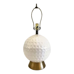 Vintage 1980's Figural Ceramic Golf Ball Table Lamp