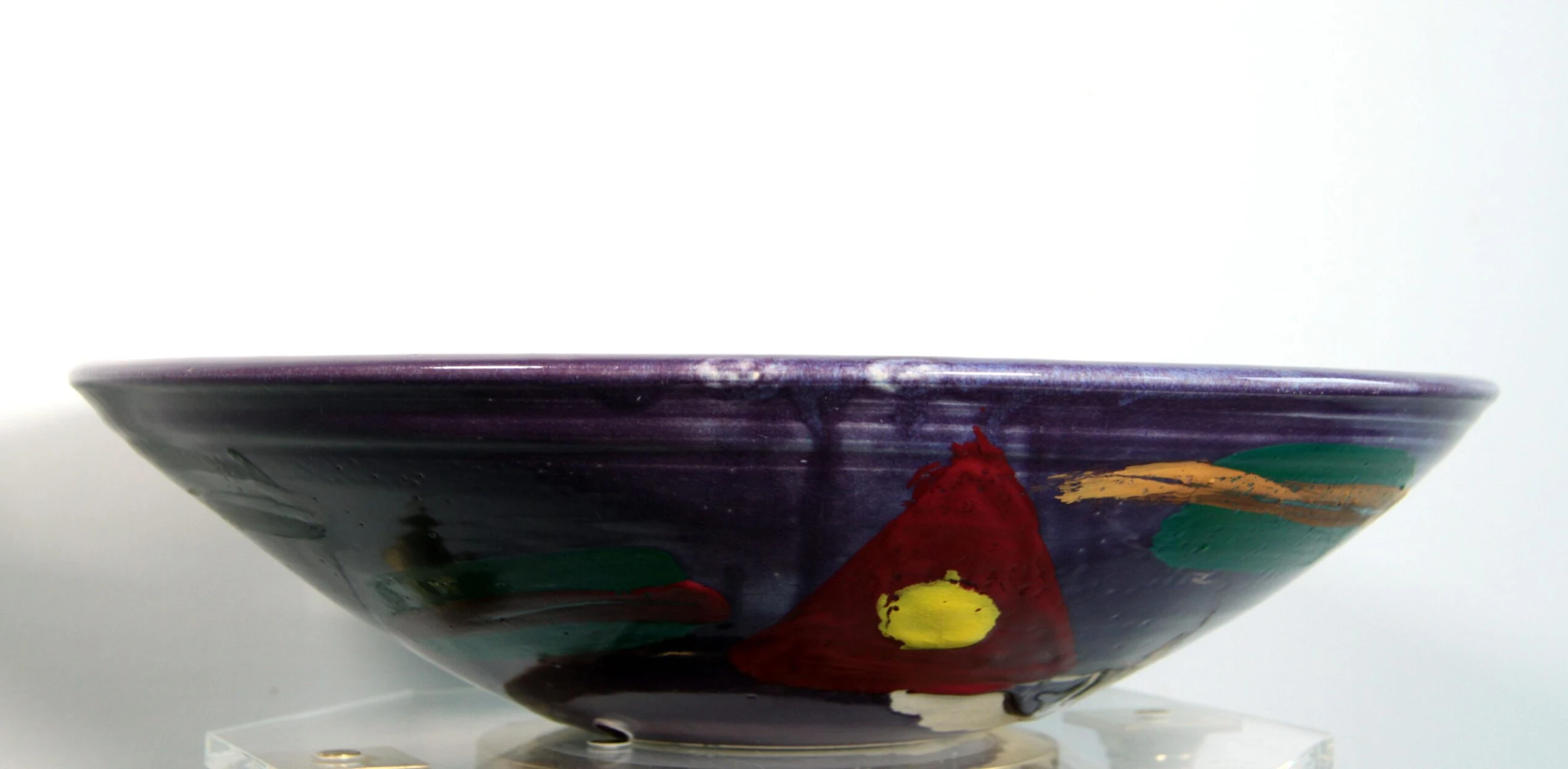 Vintage 1980's Post Modern Colorful Studio Ceramic Art Pottery Bowl - Image 4