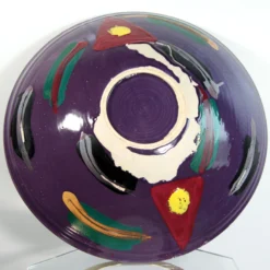 Vintage 1980's Post Modern Colorful Studio Ceramic Art Pottery Bowl -chairish shop vintage 1980s post modern colorful studio ceramic art pottery bowl 2988 scaled