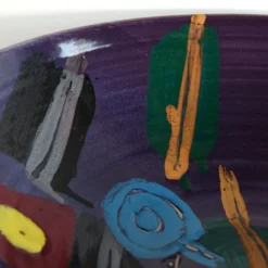 Vintage 1980's Post Modern Colorful Studio Ceramic Art Pottery Bowl -chairish shop vintage 1980s post modern colorful studio ceramic art pottery bowl 6815 scaled