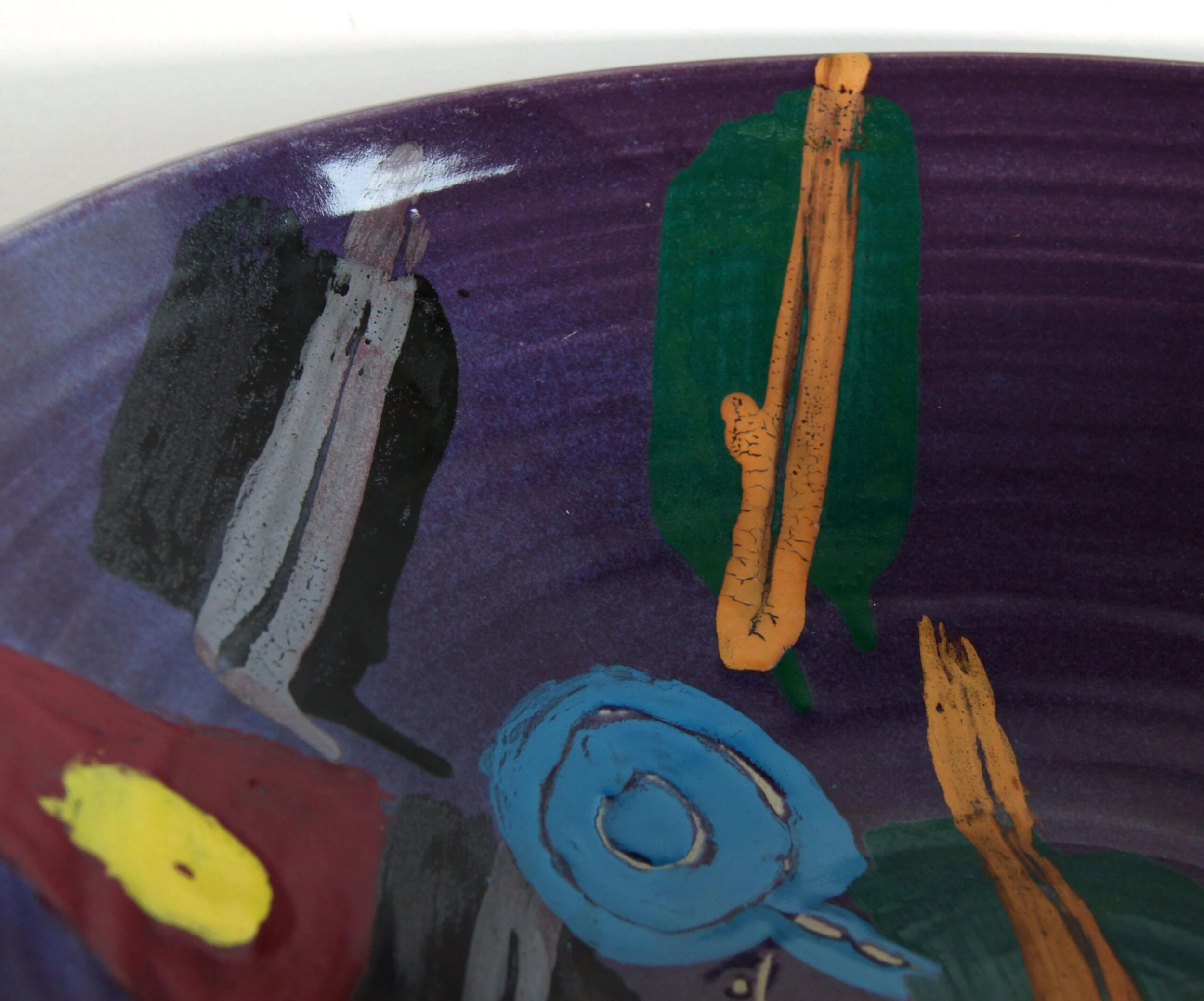 Vintage 1980's Post Modern Colorful Studio Ceramic Art Pottery Bowl - Image 6