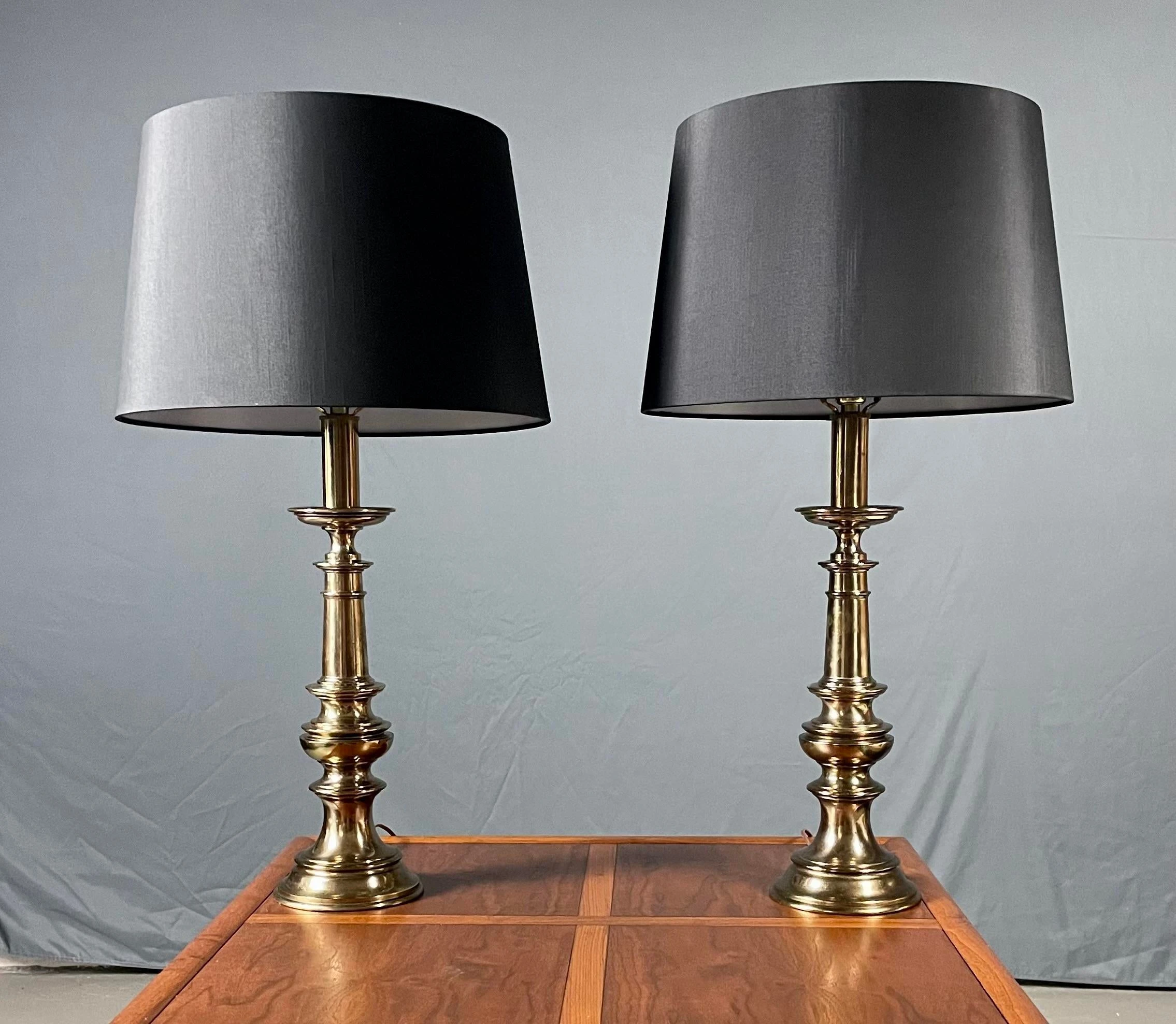 Vintage 1980’s Stiffel Hollywood Regency Brass Table Lamps 9 Vintage 1980’s Stiffel Hollywood Regency Brass Table Lamps - Image 9