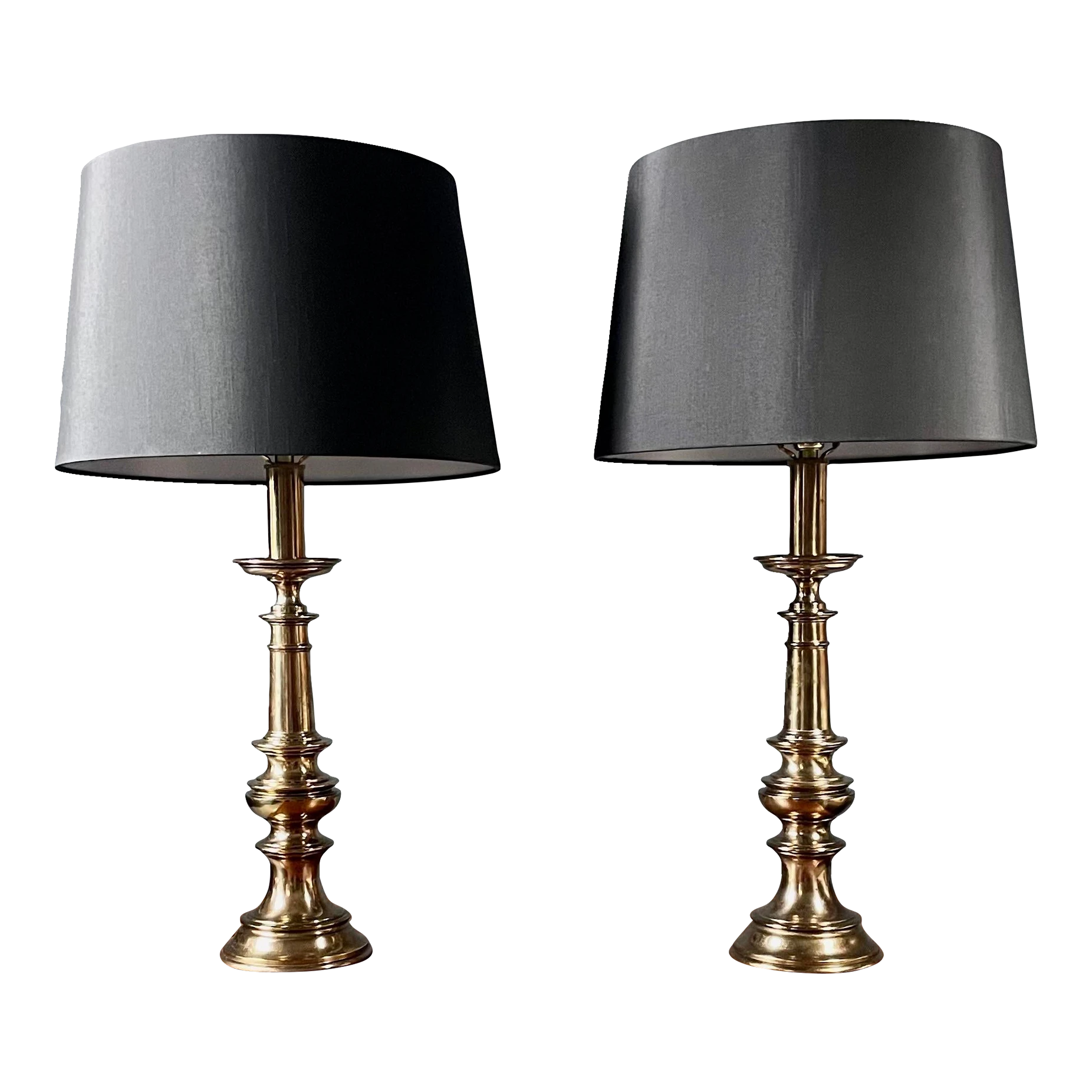 Vintage 1980’s Stiffel Hollywood Regency Brass Table Lamps 1 Vintage 1980’s Stiffel Hollywood Regency Brass Table Lamps