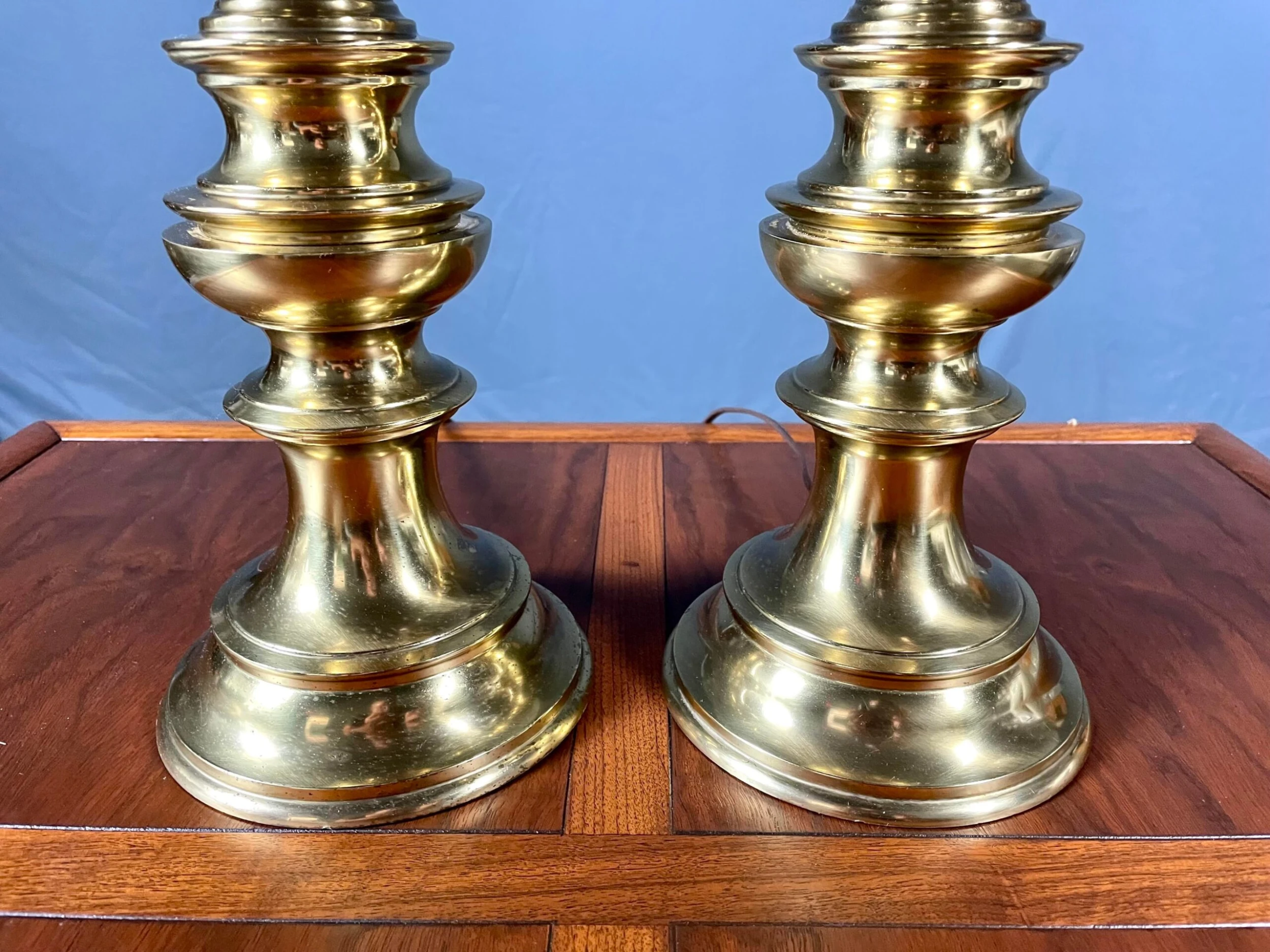 Vintage 1980’s Stiffel Hollywood Regency Brass Table Lamps 10 Vintage 1980’s Stiffel Hollywood Regency Brass Table Lamps - Image 10