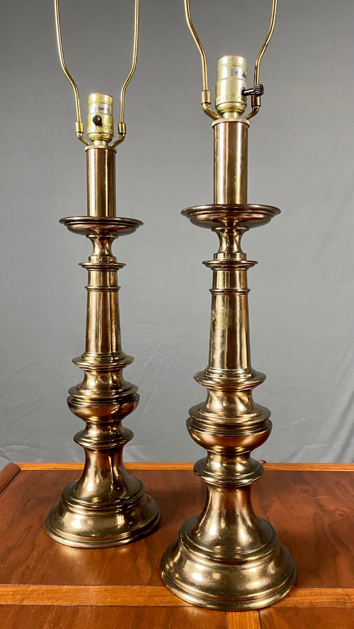 Vintage 1980’s Stiffel Hollywood Regency Brass Table Lamps 6 Vintage 1980’s Stiffel Hollywood Regency Brass Table Lamps - Image 6