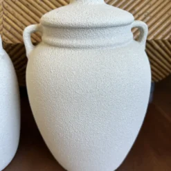 Vintage 1980’s Textured Plaster Table Lamps - A Pair -chairish shop vintage 1980s textured plaster table lamps a pair 8497 scaled