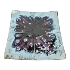 Vintage 1990's Boho Ceramic Pottery Tray/Plate - Studio Art Dish Plate Centerpiece