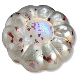 Vintage 1990's Handblown Studio Art Clear & Red Glass Pumpkin -chairish shop vintage 1990s handblown studio art clear and red glass pumpkin 3836