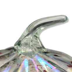 Vintage 1990's Handblown Studio Art Clear & Red Glass Pumpkin -chairish shop vintage 1990s handblown studio art clear and red glass pumpkin 4672