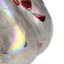 Vintage 1990's Handblown Studio Art Clear & Red Glass Pumpkin -chairish shop vintage 1990s handblown studio art clear and red glass pumpkin 7557