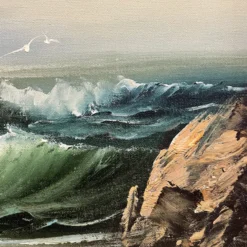 Vintage 70's Seascape Oil Painting On Canvas Entitled "Ebb Tide" 16 Vintage 70's Seascape Oil Painting On Canvas Entitled "Ebb Tide" -chairish shop vintage 70s seascape oil painting on canvas entitled ebb tide 3481 scaled