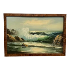 Vintage 70's Seascape Oil Painting On Canvas Entitled "Ebb Tide"