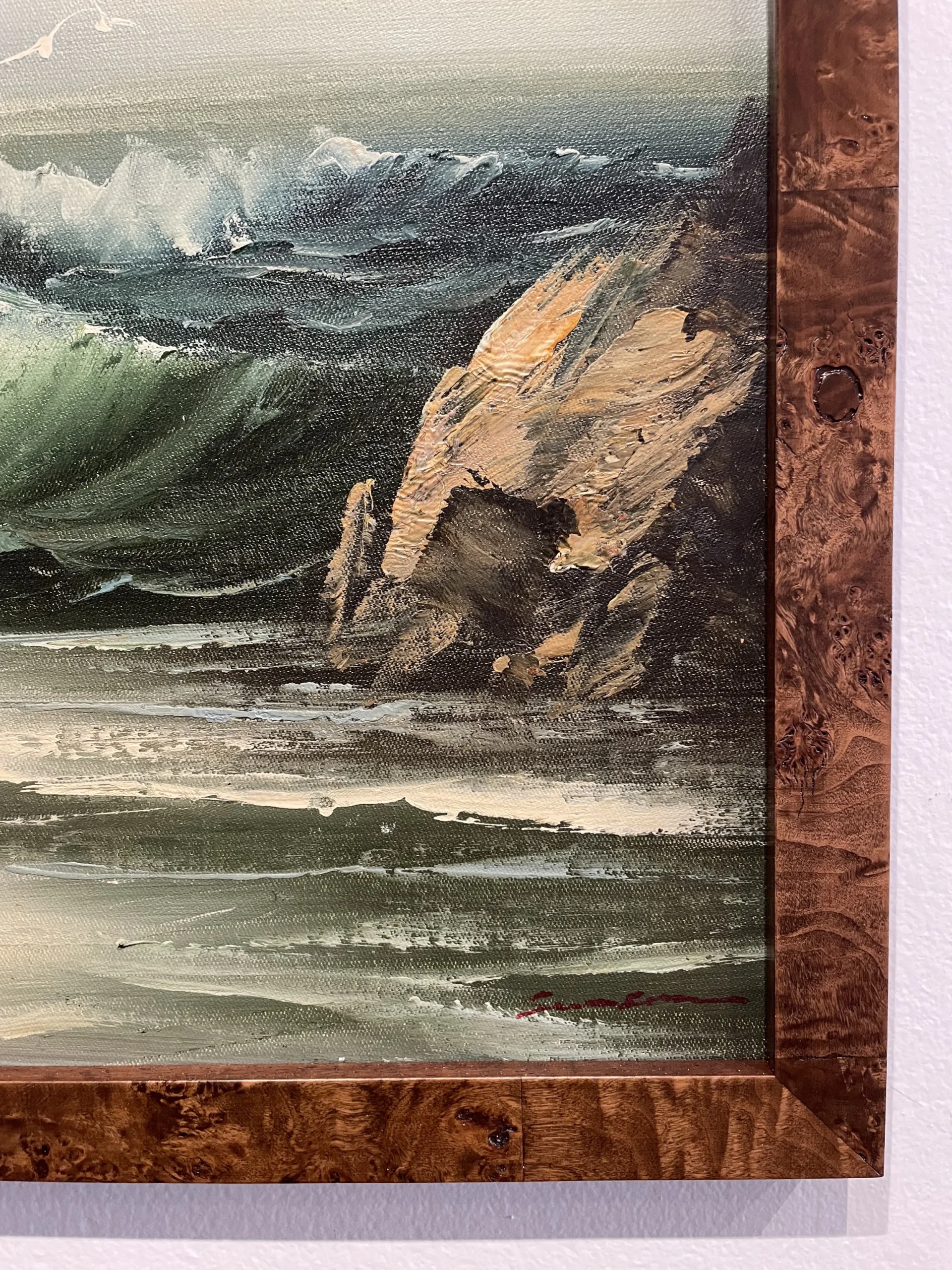 Vintage 70's Seascape Oil Painting On Canvas Entitled "Ebb Tide" 3 Vintage 70's Seascape Oil Painting On Canvas Entitled "Ebb Tide" - Image 3