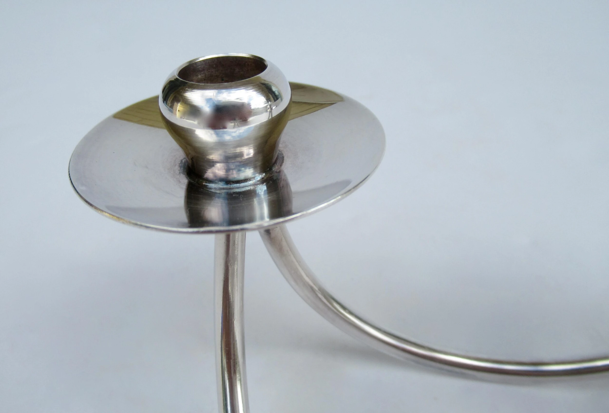 Georg Jensen Vintage C.1960's (Denmark)- Selandia Silver Plate Danish 3-Candle Candelabra -A Pair 9 Georg Jensen Vintage C.1960's (Denmark)- Selandia Silver Plate Danish 3-Candle Candelabra -A Pair - Image 9