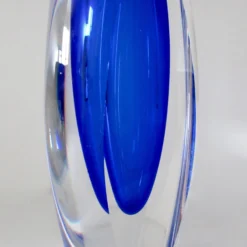 Vintage C.1970's Italian Hand-Blown Alessandro Mandruzzato Ovoid-Shaped, Faceted Cobalt Blue And Clear Polished Murano -chairish shop vintage c1970s italian hand blown alessandro mandruzzato ovoid shaped faceted cobalt blue and clear polished murano 4726 scaled