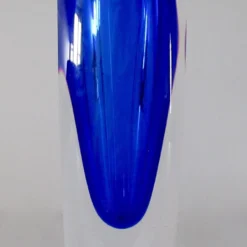 Vintage C.1970's Italian Hand-Blown Alessandro Mandruzzato Ovoid-Shaped, Faceted Cobalt Blue And Clear Polished Murano -chairish shop vintage c1970s italian hand blown alessandro mandruzzato ovoid shaped faceted cobalt blue and clear polished murano 6009 scaled