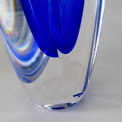 Vintage C.1970's Italian Hand-Blown Alessandro Mandruzzato Ovoid-Shaped, Faceted Cobalt Blue And Clear Polished Murano -chairish shop vintage c1970s italian hand blown alessandro mandruzzato ovoid shaped faceted cobalt blue and clear polished murano 6326 scaled